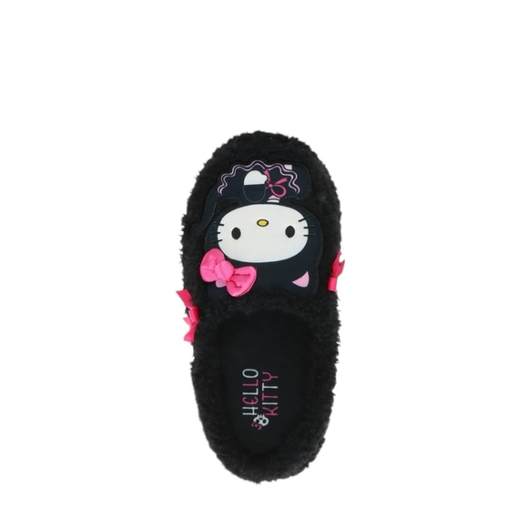 Women's Hello Kitty Slippers Fuzzy Black Pink Size 7/8 - Picture 3 of 7